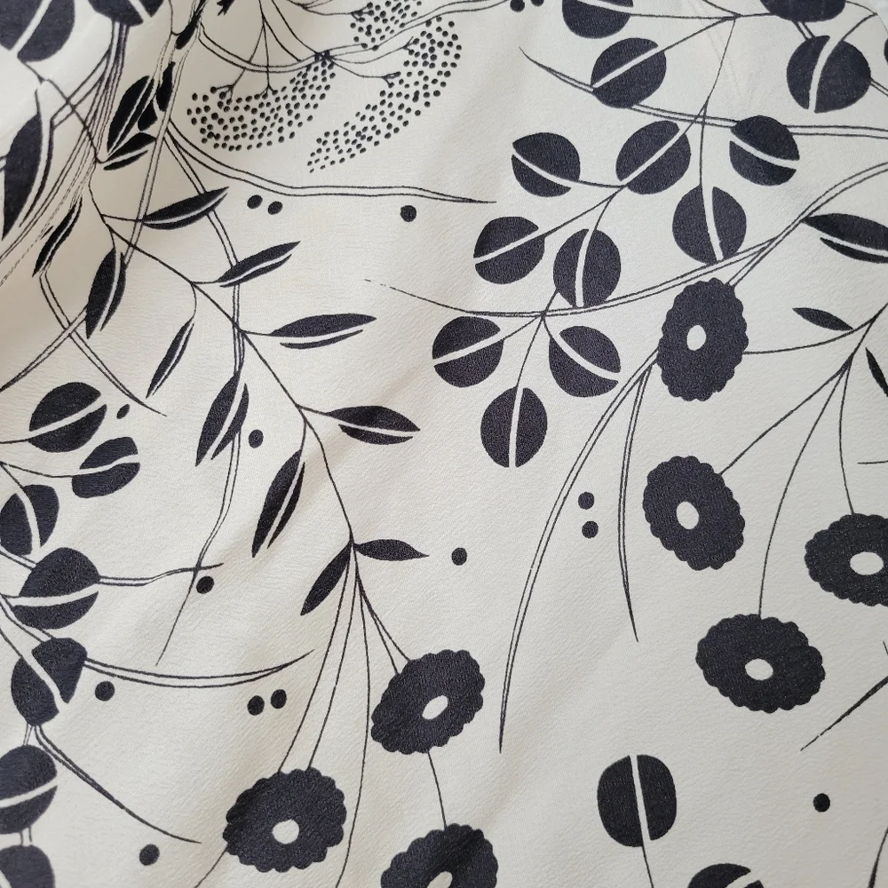 vintage black and white floral scarf